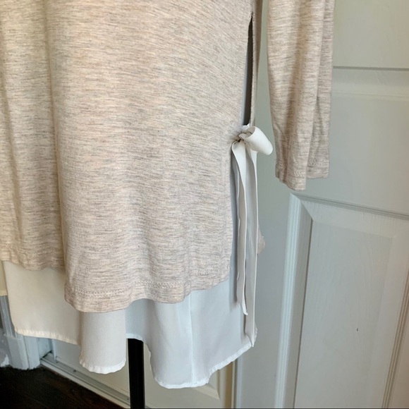 Anthropologie Pebble and Stone Nude Cream Tiered Top - Picture 3 of 8